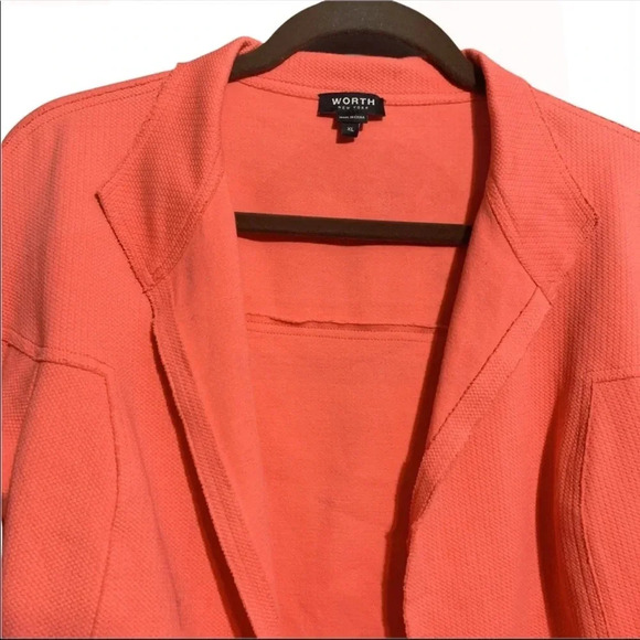 Worth Salmon Color Drape Open Blazer Size XL - Picture 3 of 9